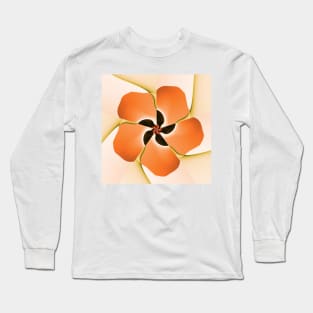 orange poppy pattern Long Sleeve T-Shirt